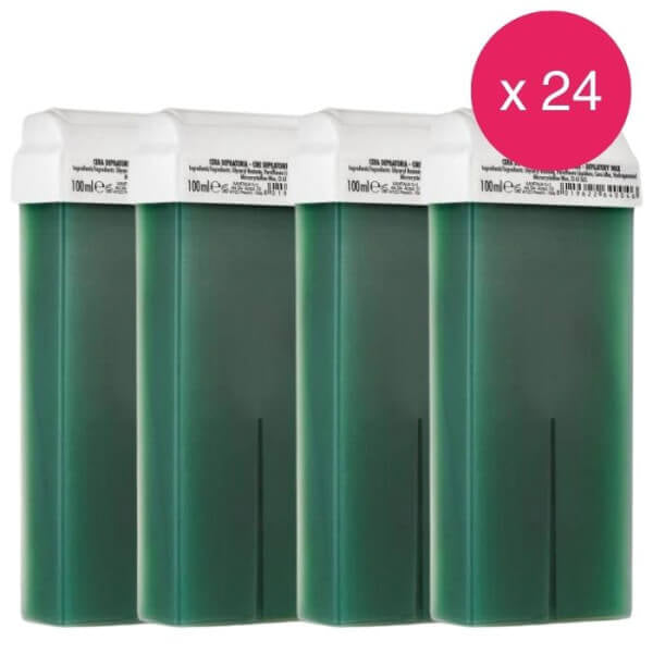 Xanitalia Chlorophyll Cartridge Wax 100ml (Pack of 24) – Precision Roll-On Wax for Sensitive Skin