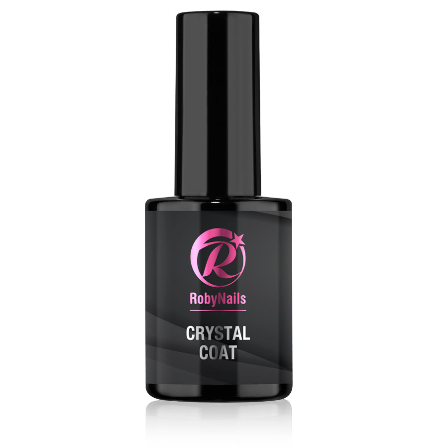 RobyNails Crystal Coat – High-shine, quick-drying protective top coat for long-lasting manicures.