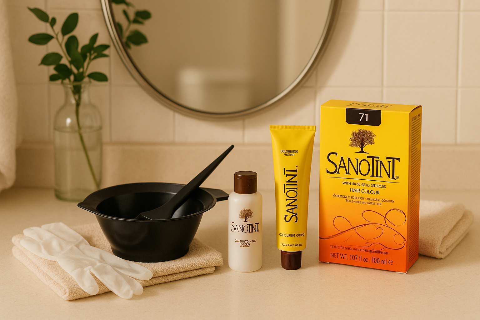Sanotint 71 Black Hair Dye - Ammonia & PPD-Free Permanent Color for Sensitive Scalps - Tulipa Hair & Beauty