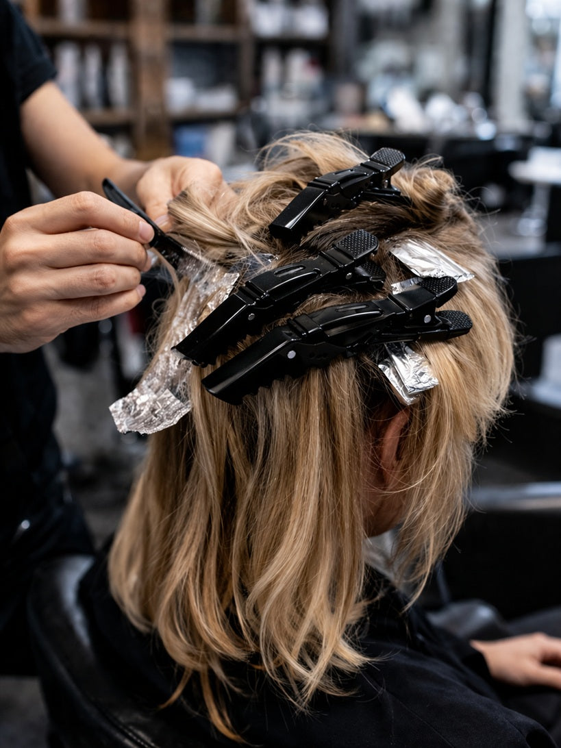 Professional Crocodile Sectioning Hair Grips – Black Plastic Salon Clips (Strong Hold) x 6